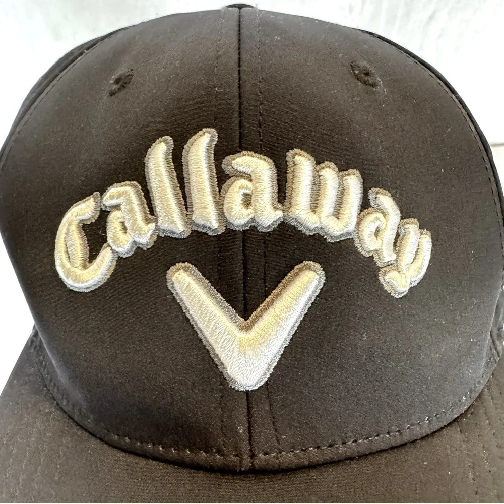 Callaway Golf XSpann Black Fitted Black Ball Cap Hat size L/XL Mesh Embroidered
